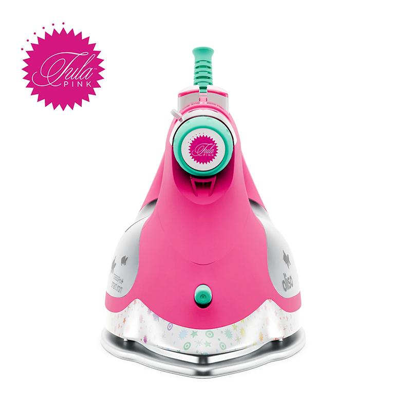 Comandos e selector de tecido digital do ferro Oliso SmartIron ProPlus Tula Pink — vista de cima