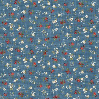 Tecido Northcott Farmhouse Sampler Floral Toss Blue Multi