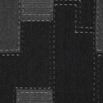 Tecido de Ganga Jacquard Patchwork Pespontado em Preto