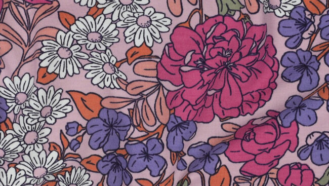 tecido jersey flores rose
