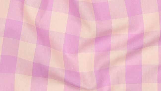 tecido xadrez fio tinto rosa lilás